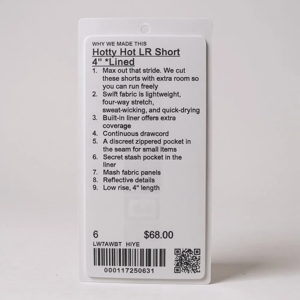 Lululemon Hotty Hot LR Short 4” Lined – Hi-Vis Yellow – Size 6 NWT - Picture 3 of 4
